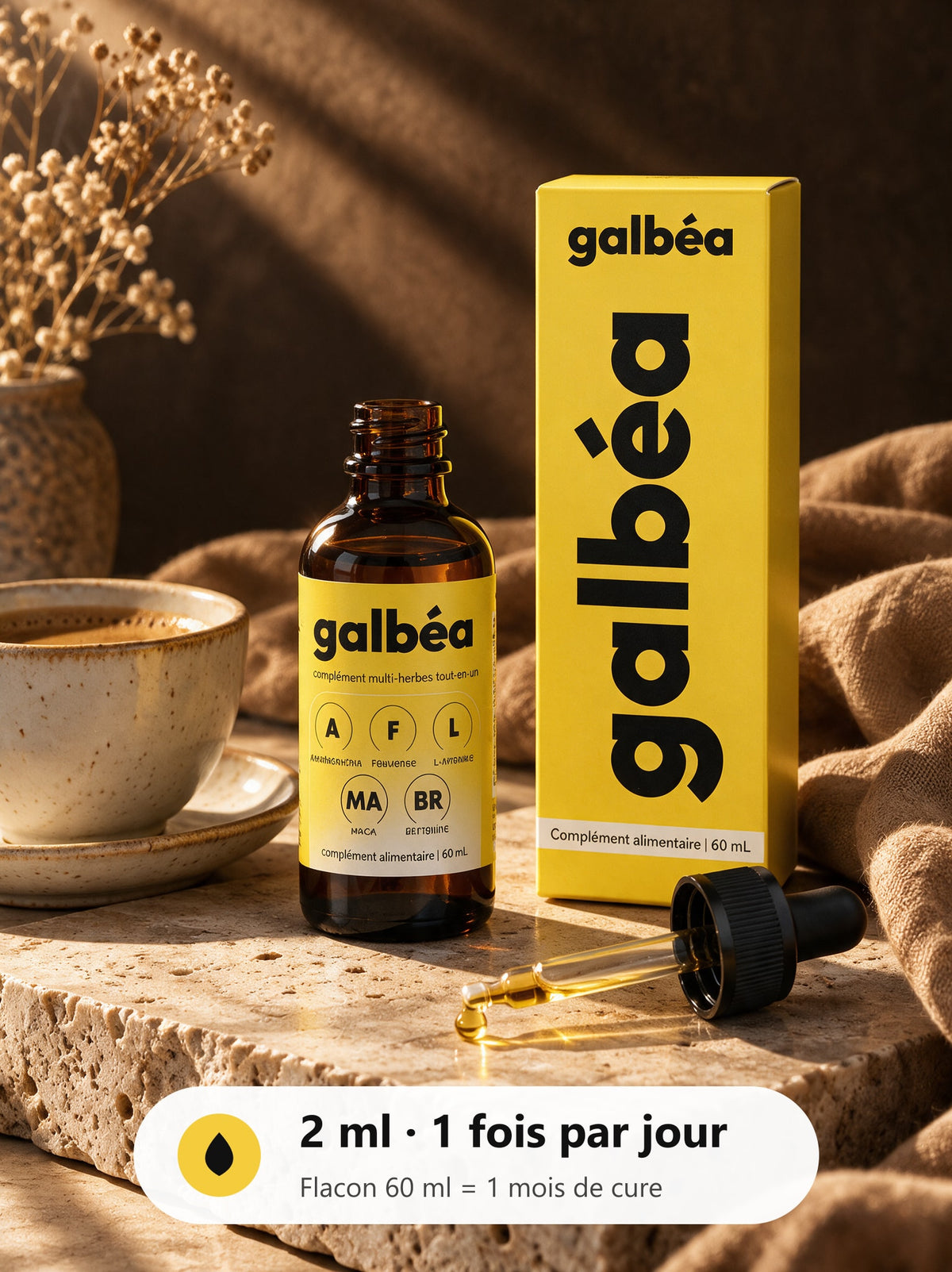 Flacon et boîte Galbéa, 2 ml une fois par jour Image